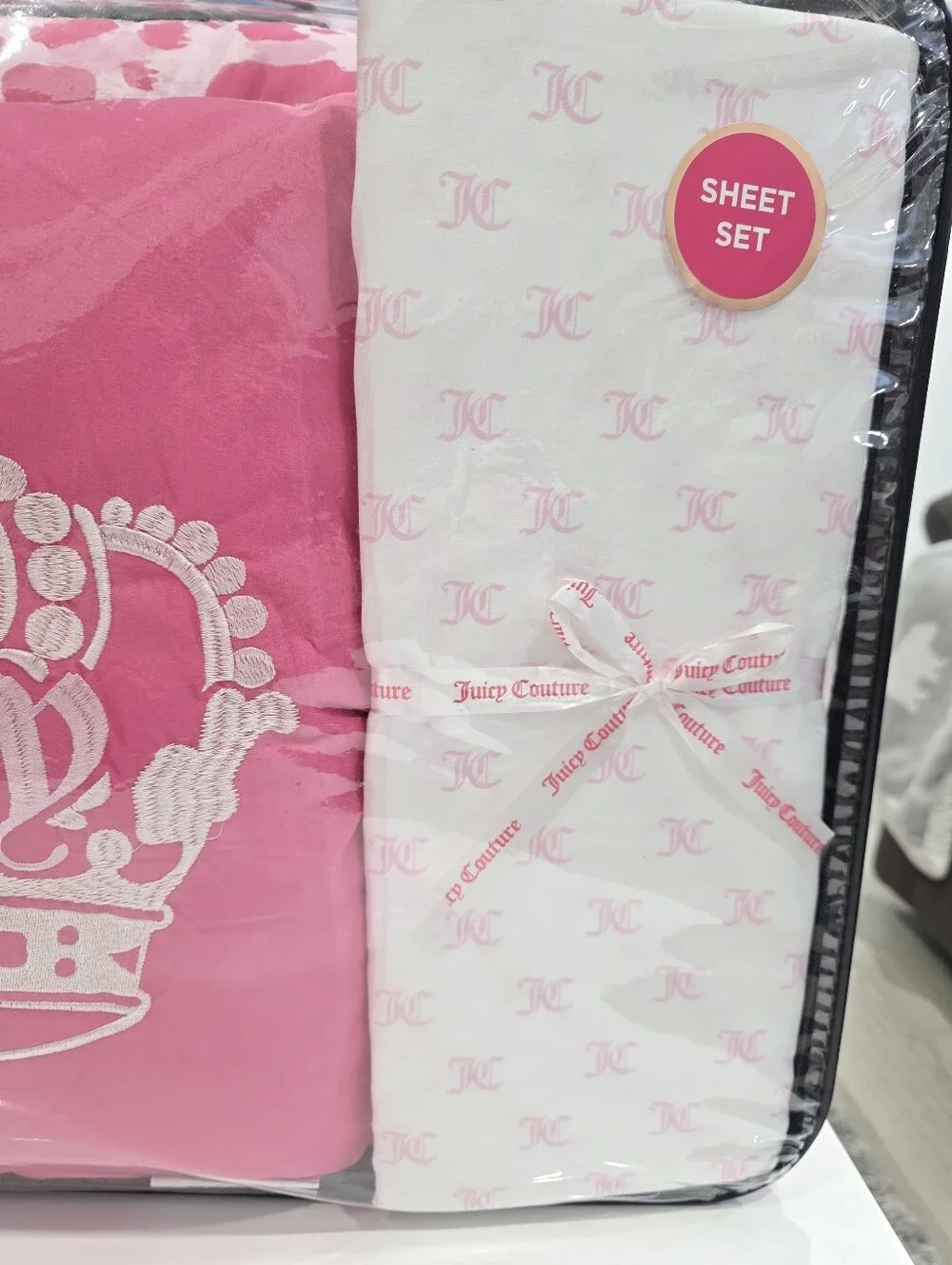 Juicy Couture QUEEN Pink Leopard 8 Piece Comforter Set New